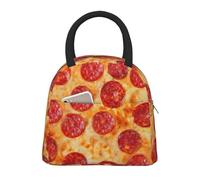 CPAQasg Bolsa de almuerzo con estampado 3D de pizza y pepperoni, práctica bolsa de almuerzo aislada para el trabajo, escuela, picnic, viajes, rutina diaria