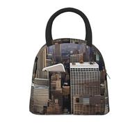 CPAQasg Bolsa de almuerzo con estampado de ciudad de Nueva York, práctica bolsa de almuerzo aislada, bolsa de comida, trabajo, escuela, picnic, viajes, rutina diaria