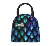 CPAQasg Bolsa de almuerzo con estampado de escamas de dragón mágico en 3D, práctica bolsa de almuerzo aislada, bolsa de comida, trabajo, escuela, picnic, viajes, rutina diaria