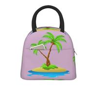 CPAQasg Bolsa de almuerzo con estampado de palmera en 3D, práctica bolsa de almuerzo aislada para el trabajo, escuela, picnic, viajes, rutina diaria