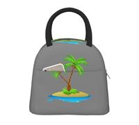CPAQasg Bolsa de almuerzo con estampado de palmera en 3D, práctica bolsa de almuerzo aislada para el trabajo, escuela, picnic, viajes, rutina diaria