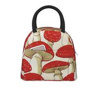CPAQasg Bolsa de almuerzo con estampado de setas rojas y blancas, práctica bolsa de almuerzo aislada para el trabajo, escuela, picnic, viajes, rutina diaria
