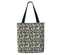CPAQasg Bolsa de hombro de lona con estampado de alpaca india de gran capacidad, ligera para viajes a la playa, uso diario