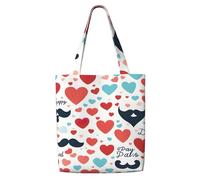 CPAQasg Bolsa de hombro de lona ligera para el Día del Padre, con estampado de amor y papá, de gran capacidad, para viajes a la playa, uso diario