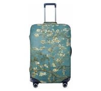 CPAQasg Funda universal para maleta, con estampado de flores de almendro, protector elástico, lavable, funda de viaje para equipaje, Black, M, Equipaje de mano