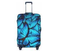 CPAQasg Funda universal para maleta, con estampado de mariposas azules, protector elástico, lavable, funda de viaje para equipaje, Black, XL, Equipaje de mano