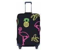 CPAQasg Funda universal para maleta, diseño de piña, plátano, flamenco, protector elástico, lavable, funda de viaje para equipaje, Black, XL, Equipaje de mano