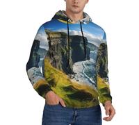 CPAQasg Ireland Outdoors County Clare The Cliffs - Sudadera con capucha para hombre, versátil y casual, para todas las estaciones, Negro, M