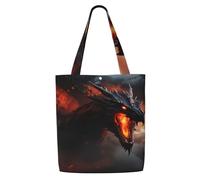 CPAQasg Magical Dragon Print - Bolsa de hombro de lona de gran capacidad, ligera, para viajes a la playa, uso diario