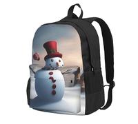 Cpaqasg Mochila de gran capacidad con estampado de muñeco de nieve de Navidad para adultos, impermeable, para viajes, trabajo, viajes, uso diario al aire libre
