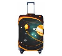 CPAQasg Solar System - Funda universal para maleta con estampado de Júpiter Saturno, protector elástico, lavable, funda de viaje para equipaje, Black, S, Equipaje de mano