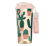 CPAQasg Taza de café de acero inoxidable con estampado de cactus para bebidas, para camping, oficina, viaje
