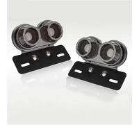 CPDDNGZMKK Moto Luz de Freno Lámpara Trasera Universal Para Motocicleta Luz De Señal Giro Freno Soporte Matrícula(2 Pcs-Smoke Black)