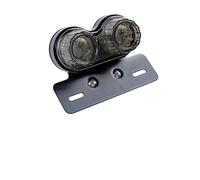 CPDDNGZMKK Moto Luz de Freno Luces traseras de señal Luz Freno LED para motocicleta, lámpara trasera advertencia Universal 12V con soporte placa matrícula(Smoke)