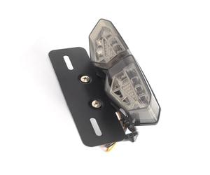 CPDDNGZMKK Moto Luz de Freno Luz Trasera LED Para Motocicleta, Indicadores De Señal Giro Freno, Accesorios Placa, 1 Ud(Smoke Shell)