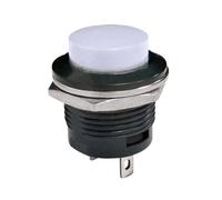 CPDHJMZO 1 Interruptor pulsador R13-507 momentáneo SPST NO, con Tapa Redonda, Rojo, Negro, Blanco, Amarillo, Verde y Azul, CA 6 A/125 V, 3 A/250 V.(Blanc)
