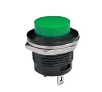 CPDHJMZO 1 Interruptor pulsador R13-507 momentáneo SPST NO, con Tapa Redonda, Rojo, Negro, Blanco, Amarillo, Verde y Azul, CA 6 A/125 V, 3 A/250 V.(Green)