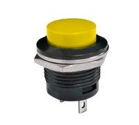 CPDHJMZO 1 Interruptor pulsador R13-507 momentáneo SPST NO, con Tapa Redonda, Rojo, Negro, Blanco, Amarillo, Verde y Azul, CA 6 A/125 V, 3 A/250 V.(Giallo)