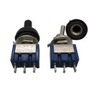CPDHJMZO 10 interruptores de Palanca Mini de 3 Posiciones, Encendido-Apagado-Encendido, MTS-103, CA 125 V/6 A, 250 V/3 A + 10 Cubiertas Impermeables.