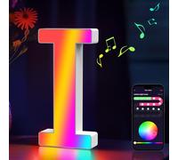 Cpeelsdo Letra Luminosas Mayúscula RGB, Letras Luces LED Iluminadas con USB, Control APP, Luces Etras neón, Luces de Noche para Pared, Fiesta de Cumpleaños, Navidad, Decoración de Boda, Letras - I