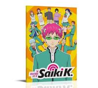 CPFSCWZP Lienzo decorativo con diseño de anime popular de The Disastrous Life of Saiki K, arte de pared, pintura decorativa para dormitorio, 50 x 75 cm, estilo marco