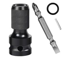 CPJJ Porta brocas para taladro y portapuntas de destornillador, Juego de adaptadores de recipiente de impacto de 1/2 a 1/4 para trinquete de taladro