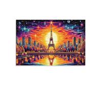 CPLVKWRQJ Atardecer en París Individual Torre Eiffel Ciudad Neón Arte Para Paredes De La Casa Arte Resistente A La Decoloración Impresión De Office Canvas Punto Focal Decoración 12x18inch(30x45cm)