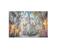 CPLVKWRQJ Catedral de Colonia Soltero Iglesia Gótica Calle Ciudad Arte Para Paredes En Lienzo Arte Resistente A La Decoloración Ahorrador De Espacio Punto Focal Decoración 12x18inch(30x45cm)