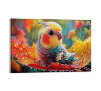 CPLVKWRQJ Paseo tren mágico Individual Cockatiel lindo hojas otoño Arte Lienzo Regalo Casa 08x12inch