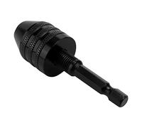 Cpolebev 0.3-8mm 1/4 pulgadas Destornillador chuck de taladro sin llave Adaptador conductor de taladradora de cana hexagonal Conversor adaptador de cambio rapido - Negro