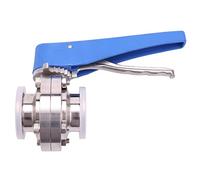 Cpolebev 1-1/2 Pulgadas 38 Mm Ss304 Acero Inoxidable Sanitario 1.5 Pulgadas Válvula De Mariposa De Triple Abrazadera Apretar El Gatillo para Productos Lácteos Caseros