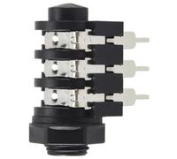 Cpolebev 1/4 Pulgada 6.5mm Enchufe Clavija de Auricular de Montaje en Panel PCB de Audio Estereo 6