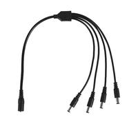Cpolebev 1 a 4 DC Divisor de 4 Puertos de alimentacion Adaptador de Camara CCTV Cable