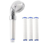 Cpolebev 1 Juego de Iones Negativos Baño de Ducha de Mano Cabezal de Ahorro de Agua con 3 Filtros Cabezal de Ducha PortáTil de Alta PresióN Ducha de Mano