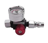 Cpolebev 1 Pieza 1/4 Pulgadas Mini Herramienta de Válvula de Regulador de Aire Calibre de Presión de Pequeña Duradero 48 X 60 Mm con Boquilla para Herramienta de Pulverización