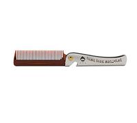 Cpolebev 1 Pieza de Peine de Bolsillo Plegable para Hombre MarróN PP Dientes Desenredar Peine de Barba de Pelo Manejar de Metal Peine de Bigote Peinado Plegable