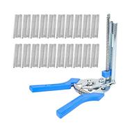 Cpolebev 1 Pieza herramienta de alicates de anillo de cerdo y 600 piezas Jaula de de pollo M Clips Esgrima de alambre que prensa junta de soldadura Reparacion de soldadura Herramientas