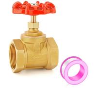 Cpolebev 1 Válvula de Compuerta Industrial de Latón, DN25 Hembra NPT de 1 Pulgada con Manija de Rueda, Herramienta de Válvula de Compuerta Resistente para Agua, Aceite y Gas