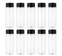 Cpolebev 10 de Jugo de PláStico de 400 Ml/13,5 Oz, Contenedor de Almacenamiento de Cereales Gruesos Transparentes, Botella de Bebida
