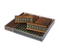 Cpolebev 10 Juegos/Caja Mini Madera Combinada NúMero Precio Cubo Etiqueta JoyeríA NúMero Ajustable Etiqueta de Precio Titular de la Tarjeta Soporte B
