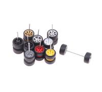 Cpolebev 10 Juegos de Ruedas Todoterreno 1/64/Neumáticos de Goma Neumático Extraíble de 18,3 mm para Rueda 1:64 Modelo de Camión RC Todoterreno SUV Color Aleatorio