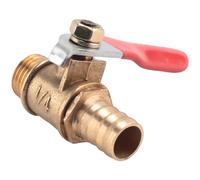 Cpolebev 10 Mm X 1/4 Pulgada PT Rosca Macho Puerto Completo Palanca Manija Manguera Barb VáLvula de Bola de LatóN