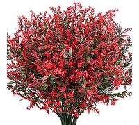 Cpolebev 10 Paquetes de Flores Artificiales de Lavanda para Exteriores, Arbustos, Plantas, para Interiores, Resistentes una los Rayos UV, de Flores Artificiales de PláStico.