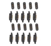 Cpolebev 10 Pares de Conectores Pin Pogo MagnéTicos con Resorte 3 Posiciones Imanes Paso 2.3MM Agujeros Pasantes Sonda Macho Hembra