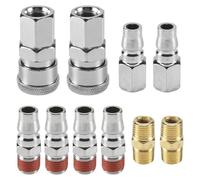 Cpolebev 10 Piezas 1/4 Pulgadas Manguera de LíNea de Aire Compresor Conector Conector Acoplador de LiberacióN RáPida Piezas NeumáTicas para Herramientas de Aire Hardware