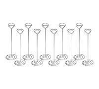 Cpolebev 10 Piezas de 8,6 Pulgadas de Titulares de Tarjetas en Forma de CorazóN Soporte de NúMero de Mesa Soportes Imagen Foto Nota Memo Clip para la Boda