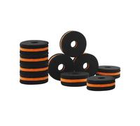 Cpolebev 10 Piezas de Almohadilla de Pelo de Doble Color Negro-Naranja, Soporte de Platillo, Arandelas de Fieltro para Paquete de Piezas de BateríA, Piezas de BateríA