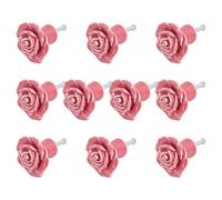 Cpolebev 10 Piezas de CeráMica Vintage Floral Rosa Perillas de Las Puertas Manija CajóN Tornillos de Cocina (Rosa)
