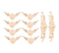 Cpolebev 10 Piezas DecoracióN de la Pared Floral de Madera Tallada Madera Tallada Apliques Esquina Decorativa para Muebles Puerta Armario Cama Decoraciones