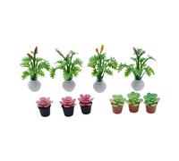 Cpolebev 10 Piezas Mini Plantas Artificiales Decoraciones en Miniatura Decoración de Flores Mini Accesorios Mini Macetas Mini Plantas Planta de Imitación